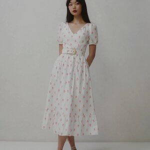 Markarian Caroline Geometric-Print Midi Dress